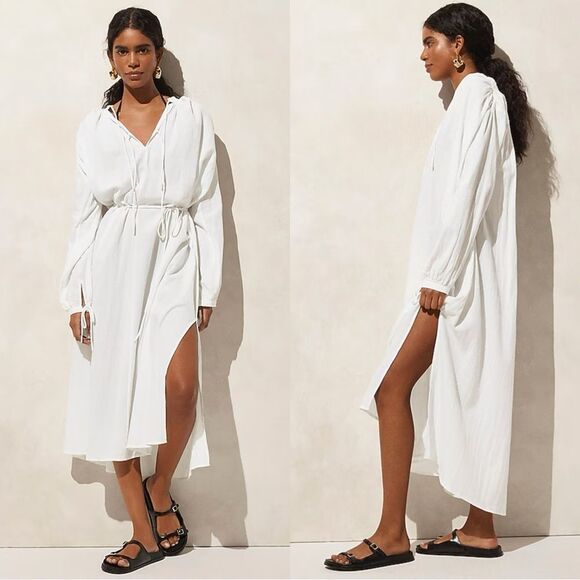 NWT J CREW Airy gauze tunic dress in white - Picture 1 of 8